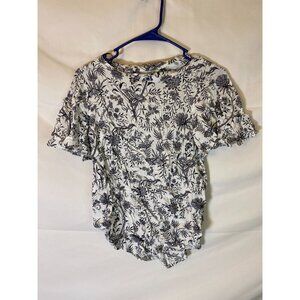 H&M Women’s 4 Small S SHORT SLEEVE BLOUSE TOP SHIRT cottagecore Floral Boho